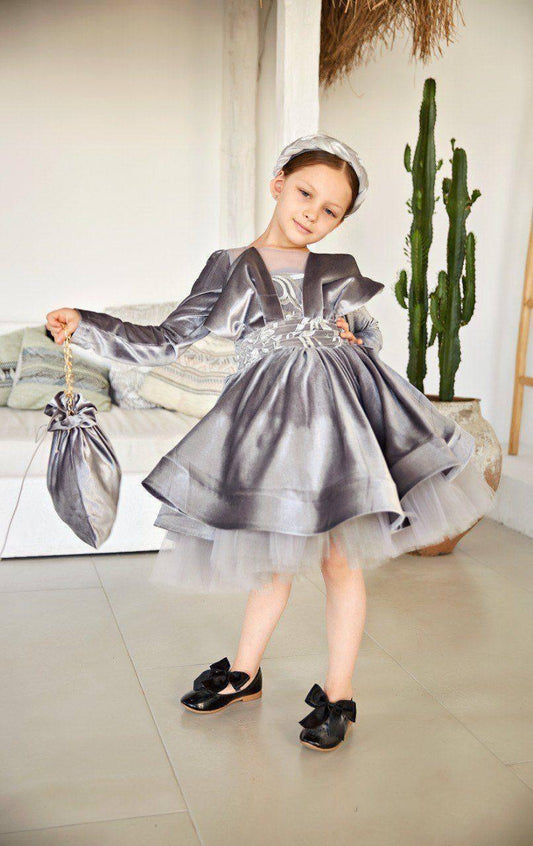 Grey Velvet Dress